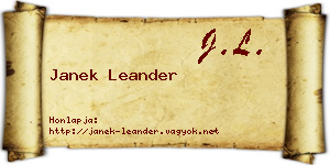 Janek Leander névjegykártya